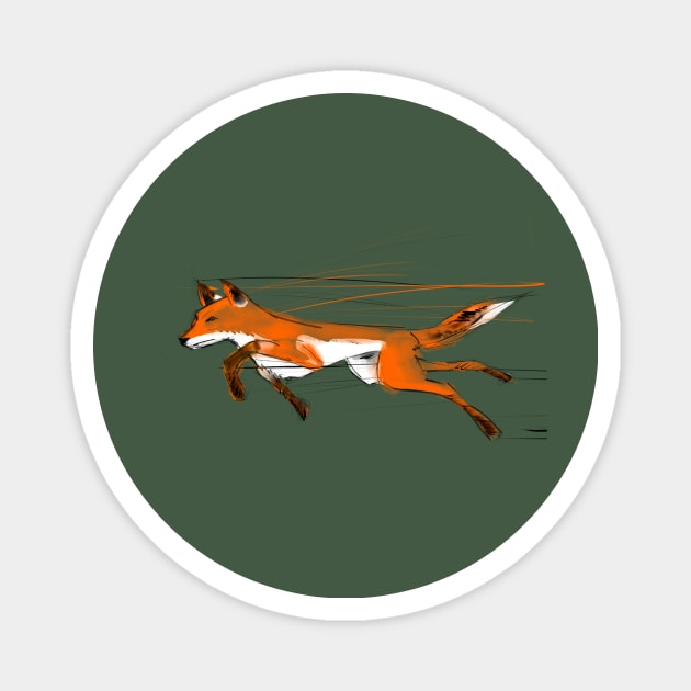 Watercolor Running Fox Magnet by Roommates